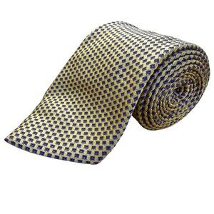 Ermenegildo Zegna Mens Yellow & Purple 100% Silk Patterned Tie